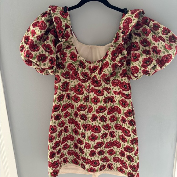 Sister Jane red floral puffy sleeve dress - Picture 3 of 5